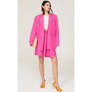 Eudon Choi Linen Blend‎ Oversized Blazer Pink Womens Size 10 Minimalist Chic